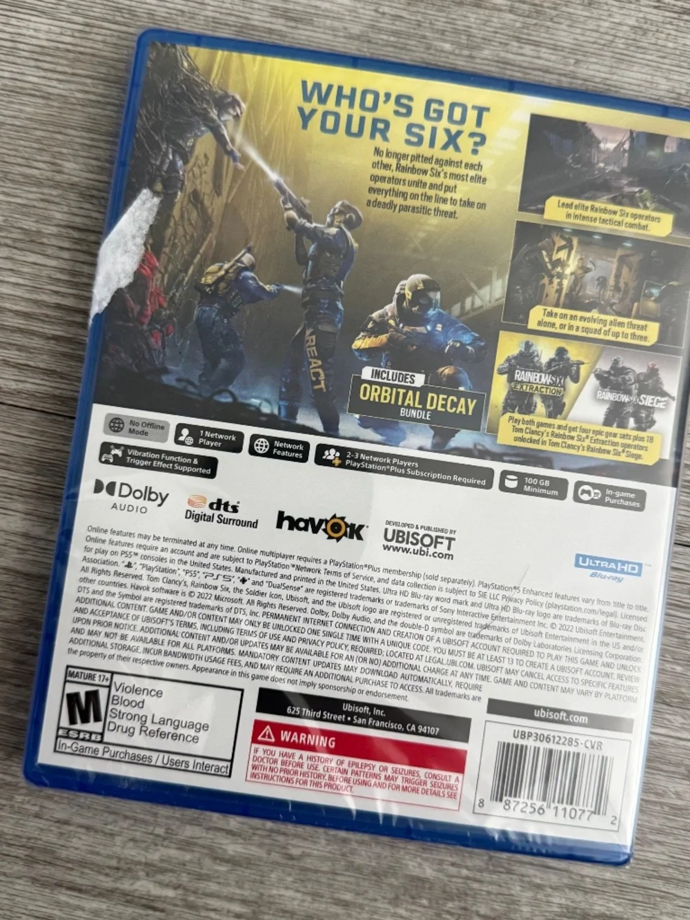 Brand New Sony PS5 Playstation 5 Tom Clancy Rainbow Six Extraction Video Game